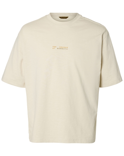 Selected - SLMDomestic Relaxdiesel T-Shirt - Silver Birch